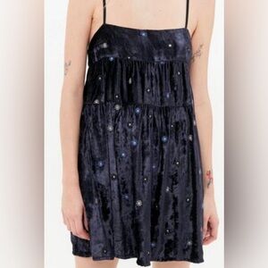 UO Kimchi Blue Midnights Velvet Dress XS